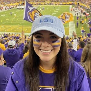 LSU Football Sports Hat Cap Lavender EUC